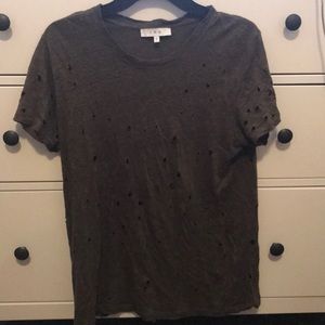 IRO distressed olive tee size small